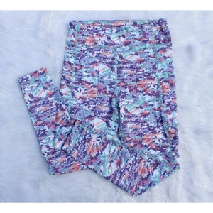Ocean + Coast Colorful Camouflage Print Leggings for Girls Youth Large - Picture 1 of 5