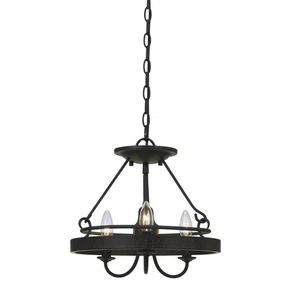 60W X 3 Helena Metal 2 in 1 Pendant/Semi Flush Mount Fixture - Picture 1 of 2