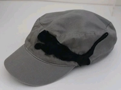 GUC Sombrero Puma Logo (Gato Negro) Descentrado Color Gris Sólido Correa Trasera Ajustable Foto 1 de 4