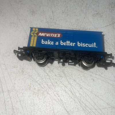 RARE Hornby McVities Biscuit Blue Carriage OO Scale Gauge Scale Train Used - Image 1 of 4