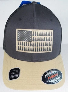 Columbia Truckermütze Netz Baum Flagge schwarz khaki Flexfit S/M brandneu mit Etikett - Bild 1 von 6