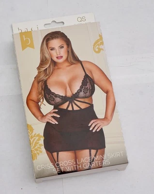 Juego de mini liga de encaje cruzado Baci Criss con liga. Queen Size 14-18 EE. UU. Talla Foto 1 de 2