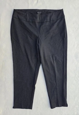 Zac & Rachel Woman Pants Womens 2X Black Micro Dot Pull On Stretch Ankle Work - Image 1 of 4