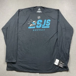 San Jose Sharks Shirt Mens 2XL Fanatics Authentic Pro Long Sleeve Black NHL NWT - Picture 1 of 9