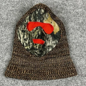 Vintage Knit Ski Mask Camo Face Cover Balaclava Hunting Cold Weather USA Orange - Picture 1 of 11