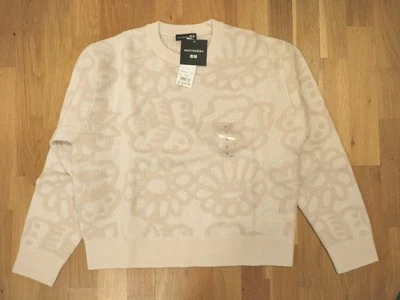 MARIMEKKO x Uniqlo Cream Floral Pattern 100% Lambswool Jumper L UK 14 EU 42 - Image 1 of 4