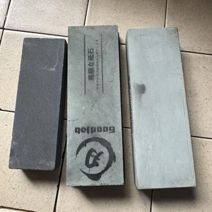 Knife Sharpening Wet Stones Dual Grit Sharpener Lot of 3. - Picture 1 of 4