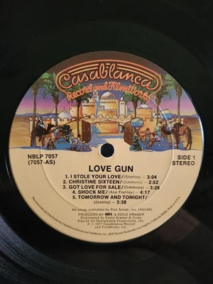 Kiss Love Gun 1977 Record "Double Misprint" No (Kiss) Title or (Photo on Labels) - Image 1 of 4