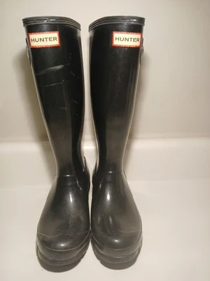 Hunter Original Niños Botas Brillo Negro Talla US 4 Foto 1 de 4