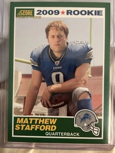 MATTHEW STAFFORD 2009 Score #1 Rookie Card RC GOLD SP Retro ERROR Misprint Inscr - Picture 1 of 3