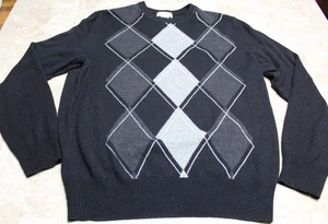 Suéter Dockers Para Hombre Pequeño Negro Gris Argyle Acrílico Cuello Redondo - Imagen 1 de 8