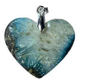 GLACIERITA AZUL CORAZÓN RARO PIEDRA NUEVA DE INDONESIA 25mmx27MM - Imagen 1 de 4