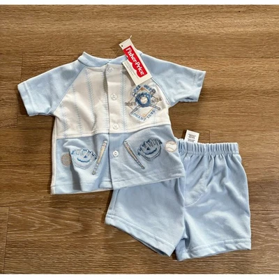Conjunto de pantalones cortos de béisbol Fisher-Price vintage 2005 bordados 3/6 m retro Y2K Foto 1 de 4