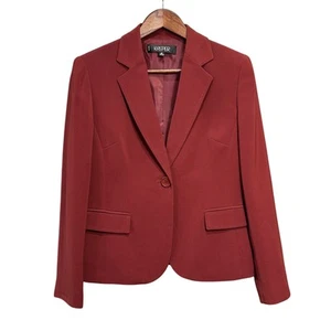 Women's Burgundy Kasper Front Button Blazer - Size 8P - Picture 1 of 10