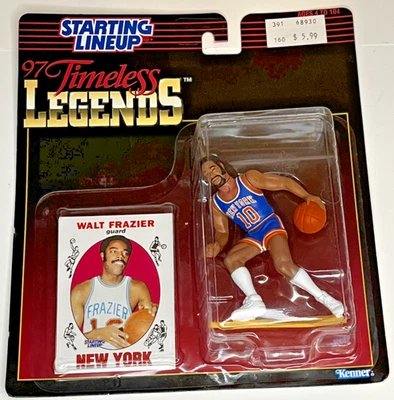 Figura de acción 1997 alineación inicial Walt Frazier baloncesto Timeless Legends 4" Foto 1 de 3