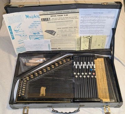 OSCAR SCHMIDT 36 STRING 12 CORDS AUTOHARP 3 Tools Pick PERIPOLE Paperwork Crack - Image 1 of 4