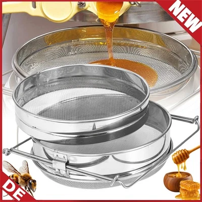 Honigsieb Doppelsieb Honig-Doppelsieb Imkersieb Imkereibedarf Edelstahl 23 cm - Bild 1 von 4