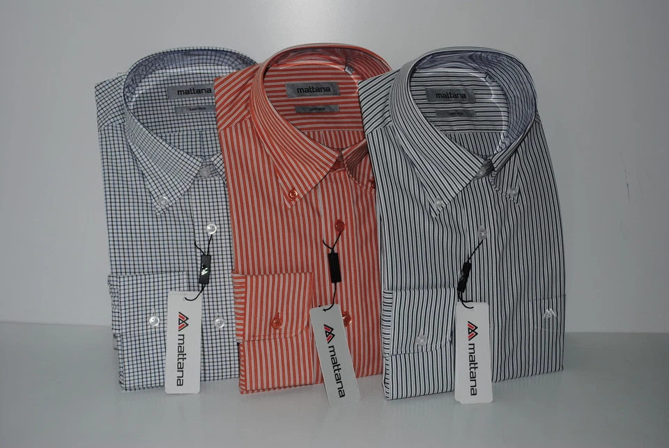 TRE CAMICIE UOMO CLASSICHE COLLO 41 BUTTON DOWN MANICA LUNGA COTONE FACILE STIRO - Immagine 1 di 1