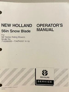 New Holland 56 Snow Blade serie MZ 716266006 T04ZN0001 y manual del operador superior - Imagen 1 de 1