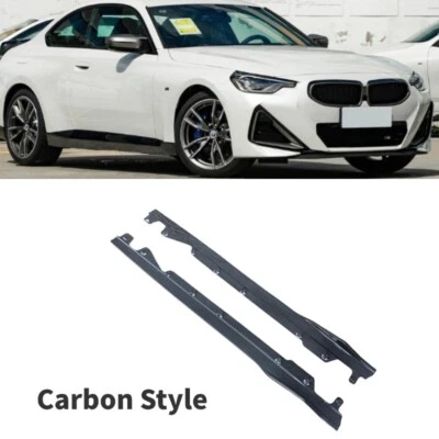 For BMW 2-Series Coupe G42 22-25 Carbon Style Side Skirt Body Guard Molding Trim - Изображение 1 из 4
