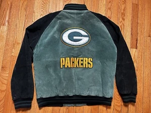 Vintage Green Bay Packers NFL Suede Leather Quilted Varsity Jacket Men’s XL  - Picture 1 of 10
