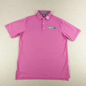 FootJoy Polo Shirt Mens Medium Pink NBC PGA Tour Issues Performance Golf Flex - Picture 1 of 10