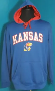 Men's Large Pro Edge Kansas University KU JAYHAWKS Pullover Sweatshirt Hoodie - Picture 1 of 4