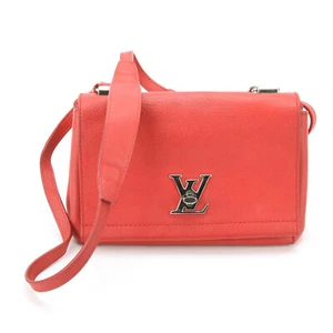 Louis Vuitton Lockme Taurillon Leather Red Top Handle Bag w/Shoulder Chain Strap - Picture 1 of 15