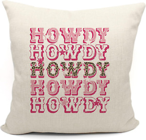 Cowgirl Western Hot Pink Preppy Leopard Howdy Throw Pillow Cover,Teen Teenage Gi