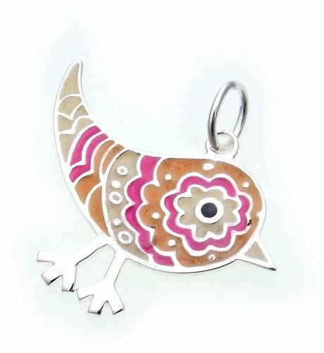 Pendente Paisley In Argento 925 Uccello Pace Qualità Argento Sterling - Immagine 1 di 1