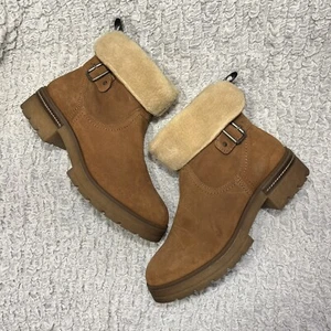 Musse & Cloud Women’s 9 Brown Suede Shearling Gyn Bootie Ankle Boot EU 40 - Picture 1 of 9