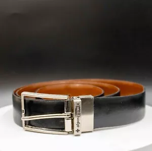Alpine Swiss Mens Reversible Belt Leather Brown Black Size 40 - Picture 1 of 6