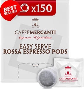 Caffe Mercanti Rossa Italian Espresso Pods 150Ct ESE 44Mm Non-Gmo - Picture 1 of 12