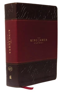 KJV, the King James Study Bible, Leathersoft, Burgundy, Red Letter, Full-Color E - Picture 1 of 11