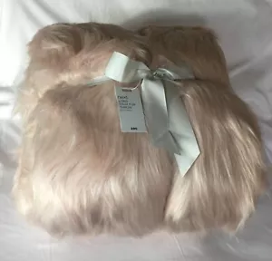 NEXT Pink Long Faux Fur Throw 165 x 240 - Picture 1 of 21