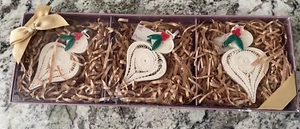 Quilling Card Ornament Present Toppers Set of 3 Handmade NIB - Picture 1 of 4