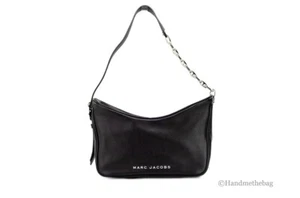 Marc Jacobs Tempo Small Black Smooth Leather Hobo Convertible Shoulder Bag Purse - Picture 1 of 7