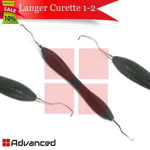 Langer 1-2 Kürette Zahn Silikon Griff Parodontologen Skalierer Handinstrumente - Bild 1 von 1