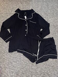 Cosabella Pajama Set Long Sleeve Top with Boxer Shorts Size 1X NWT