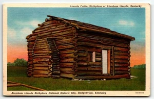 Postkarte Abe Lincoln Geburtshaus Hütte Hodgenville Kentucky KY UNP - Bild 1 von 2