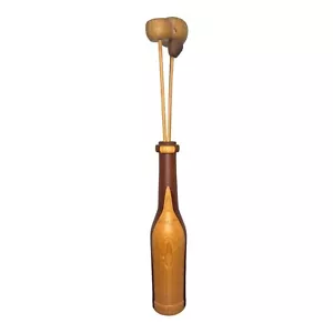 MID-CENTURY MODERN WOOD TWO-TONE VASE RETRO WOOD FLOWERS SIGNED DAVID MARTON - Picture 1 of 7