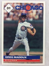 1991 Chicago Cubs Marathon Oil Baseball Card #31-Greg Maddux