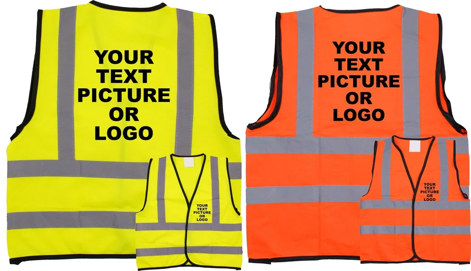 UNEEK PERSONALISIERTE bedruckte KINDER HOHE SICHTBARKEIT SICHERHEITSWESTE WESTE Kind Logo Text