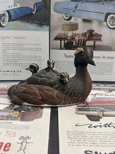 Vintage Grebe With Young 685/1500 By Canadian Artist Christopher Gosset Lovely - Picture 1 of 9