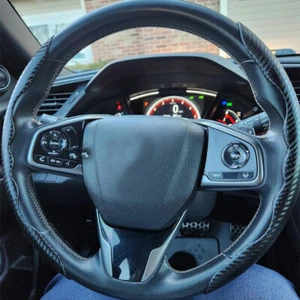 Cubierta Volante 15"/38cm Fibra Carbono Cuero Antideslizante Para Honda CR-V CRV - Imagen 1 de 9