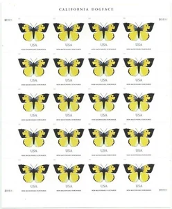 California Dogface Butterfly Sheet of 20 Non Machinable Stamps Scott 5346 - Picture 1 of 2