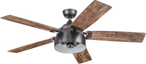 Octavia, 52 Inch Industrial Style LED Ceiling Fan with Light, Remote Control, Du - Picture 1 of 11
