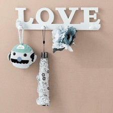 4Hooks White LOVE Coat Hat Clothes Robe Key Holder Rack Wall Hanger Home  Hot HC