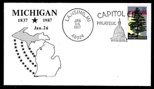 2246 22c Stamp (1987) THE MICHIGAN STATE 150 FDC BY THE DEW CACHET MAKERS !! - Picture 1 of 1