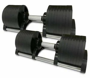 Pair Of Adjustable Dumbbells 32kg - 2 x 32kg PAIR(64kg total) TOTAL SOLID METAL - Picture 1 of 12